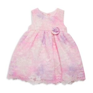 Purple Rose Girl's Tie Dye Floral Dress 3T